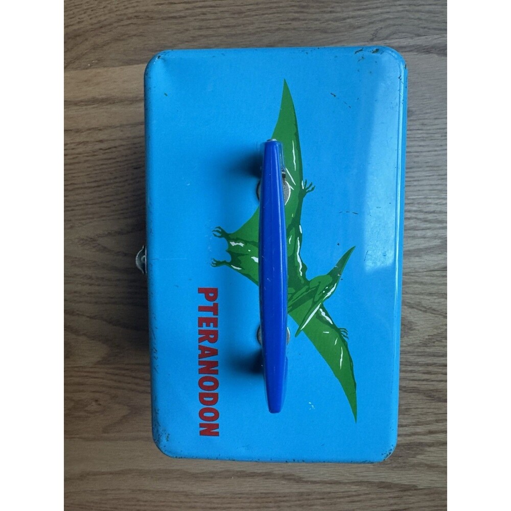 Sanrio Dinomighties Dinosaur Lunch Box Metal Box Vintage Retro 1980s - Picture 5 of 9